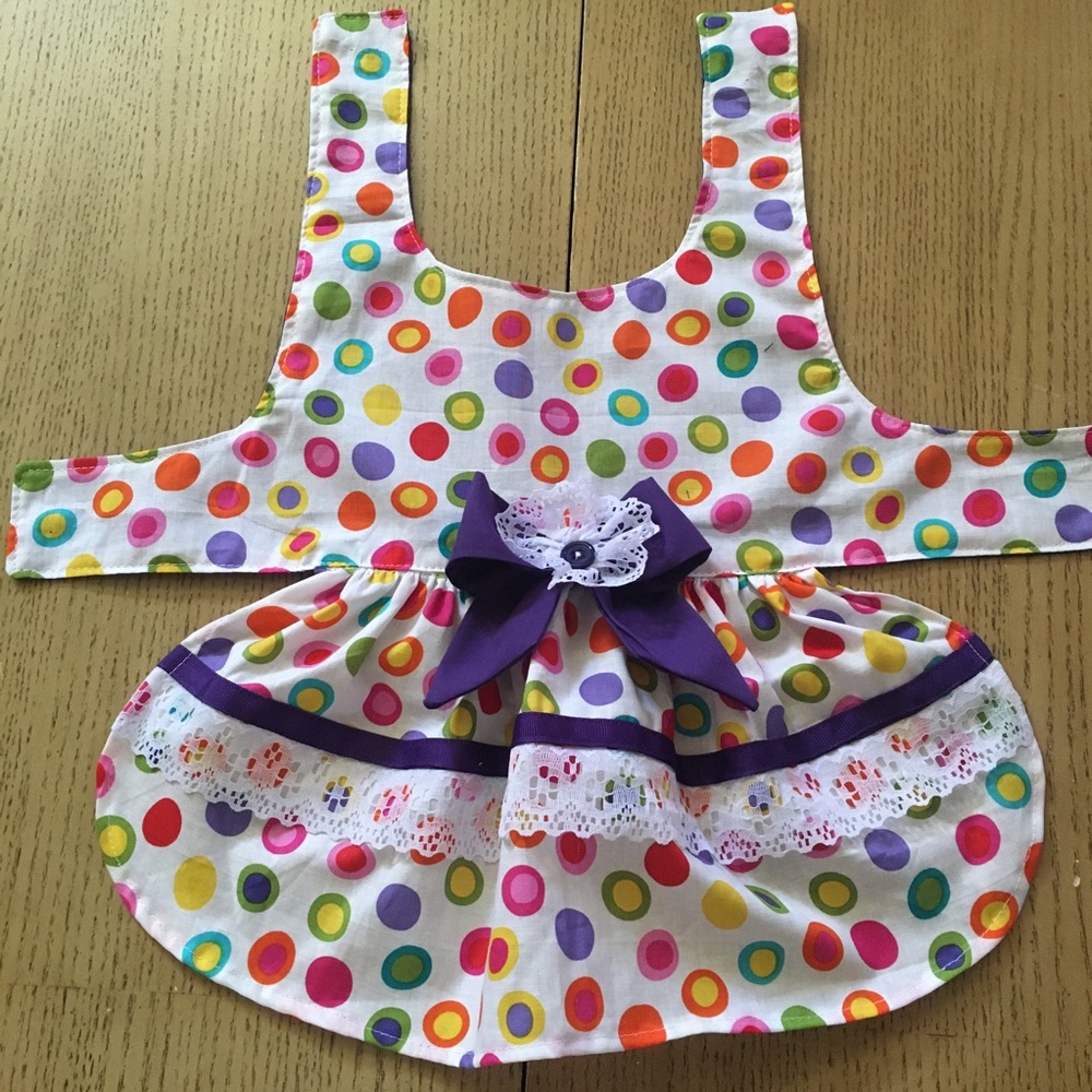 Handmade Pet Dog Polka Dot Bow Dress